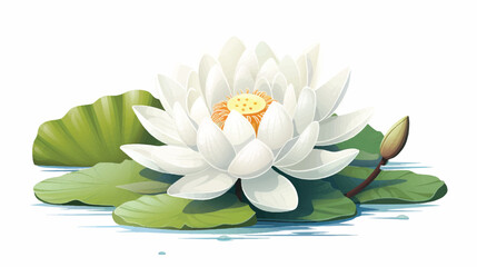 White lotus illustration vector