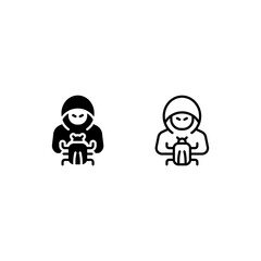 bug and hacker Icon, Logo, and illustration Vector