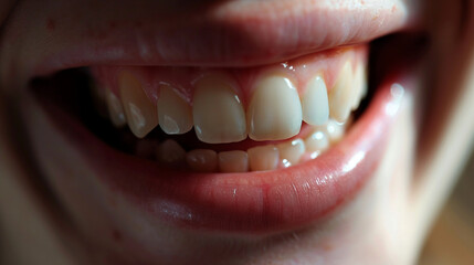 Fototapeta premium A close-up of a woman's teeth