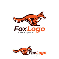 simple run fox logo template