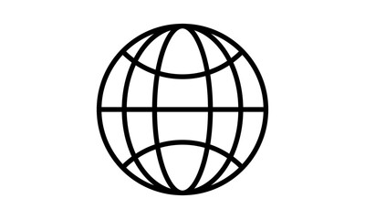 Globe line art icon. World earth globe web Symbol icon
