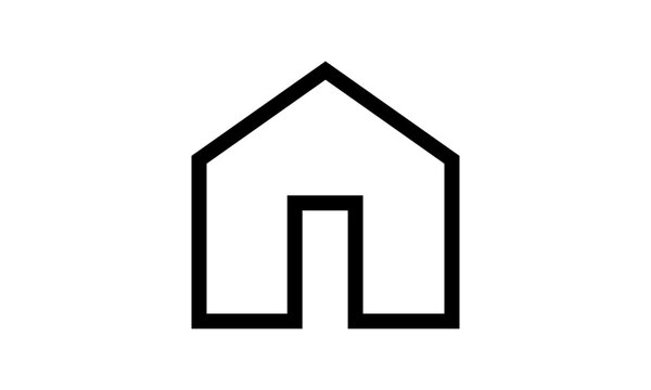 recommend clip art: Line art home icon. House building homepage symbol icon