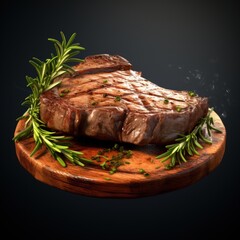 3D rendering of a steak.