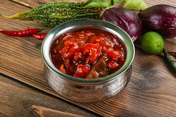 Asian cuisine - prawn in hot garlic sauce