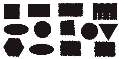 jagged rectangle in black color vector
