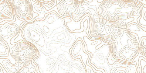 Topographic map in brown and white. Geographic topography of mountains in vector illustration. The texture of the topographic image.