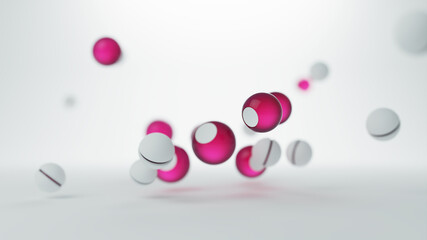 Background 3d abstraction from a group of layers of glass and plastic. 