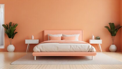 Peach Colored Bedroom Interior Design - Colored Peach Fuzz