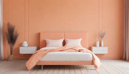 Peach Colored Bedroom Interior Design - Colored Peach Fuzz