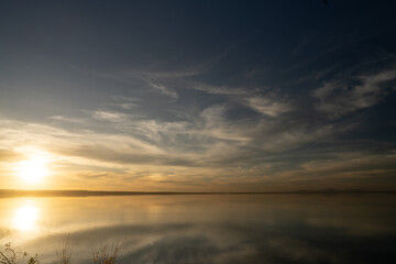 sunset over the sebkha - tunisia