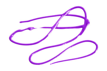 Purple watercolor painted zigzag lines isolated on transparent background.