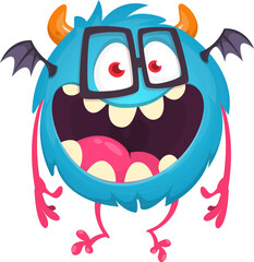 Cartoon funny monster illustration. Vector icon. Halloween design