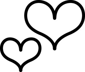 Heart shape black icon