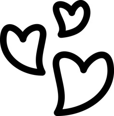 Heart shape black icon