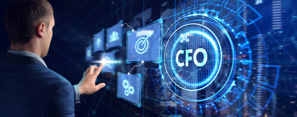 CFO - digital technology concept. Business, Technology, Internet and network concept.