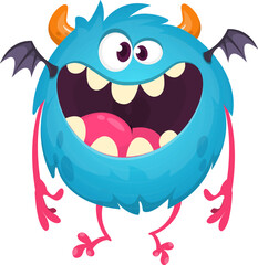 Cartoon funny monster illustration. Vector icon. Halloween design