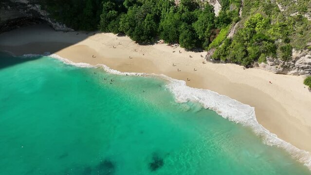 tropical island beach cliff background kelingking beach indonesia nusa penida bali