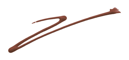 Brown watercolor painted zigzag lines isolated on transparent background.