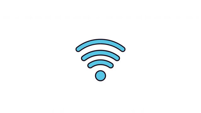 animated illustration concept of downloading data from a wifi network. with a white background. 4k resolution video.