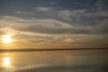 Obraz premium sunset over the sebkha - tunisia