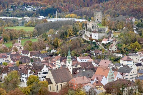 Pappenheim - Burg - ev. Kirche - kath. Kirche