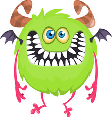 Cartoon funny monster illustration. Vector icon. Halloween design