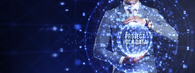 Cyber security data protection business technology privacy concept. Protect your data.
