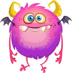 Naklejka premium Cartoon funny monster illustration. Vector icon. Halloween design