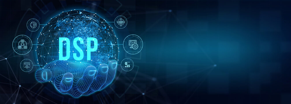 DSP - Demand Side Platform usiness, Technology, Internet and network concept. 3d illustration