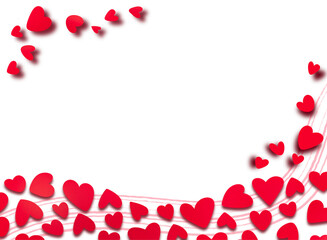 Isolated flying heart frame for valentine, love concept illustration