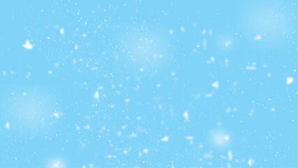 Winter landscape with falling snow