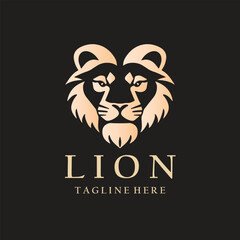 Lion logo design vector template.