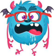 Cartoon funny monster illustration. Vector icon. Halloween design