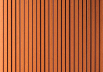 Timber wood brown panels, slat for interior. Wooden wall texture background.
