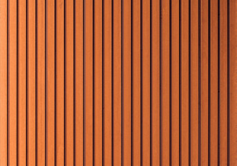 Naklejka premium Timber wood brown panels, slat for interior. Wooden wall texture background.