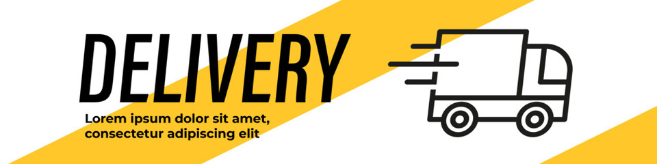 Delivery banner. Delivery template. Line style.