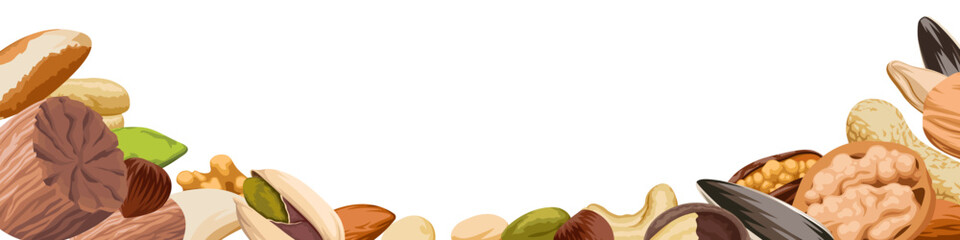 Nuts template. Nuts frame. Flat style.