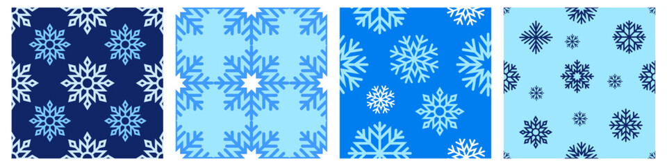 Fototapeta na wymiar Snowflake pattern set. Flat style.