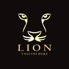 Lion logo design vector template.