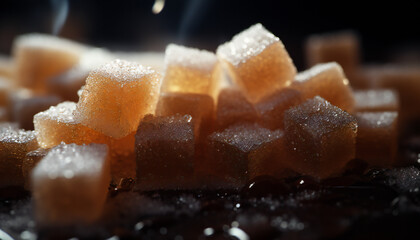 Recreation of brown sugar cubes	 - obrazy, fototapety, plakaty