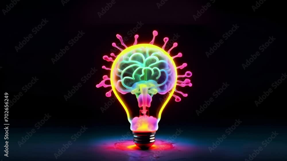 Canvas Prints artificial brain in a light bulb