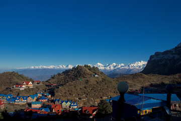 Fototapeta na wymiar Himalayan range seen from Kalinchowk temple