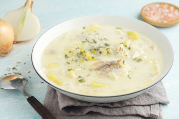 Cullen Skink, traditional fish soup, Scottish cuisine