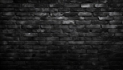 full frame black wall brick background texture - Powered by Adobe