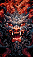 Asian Demonic Folklore Mask.