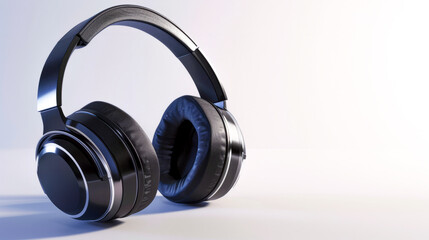 Fototapeta na wymiar Modern wireless headphones on a white background, showcasing sleek design ideal for tech and music themes.