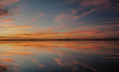 sunset over the sebkha - tunisia