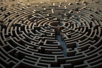 A big maze and people