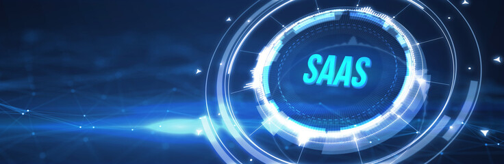 Fototapeta premium Software as a Service SaaS. Software concept. Business, modern technology, internet and networking concept. 3d illustration