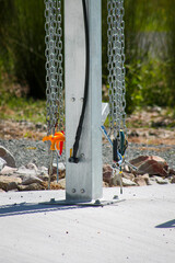 Community bike repair tools station for maintenance on public cycle path, Omokoroa, New Zealand